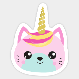 Unicorn Cat, Little Cat, Cute Cat, Kitty, Kitten Sticker